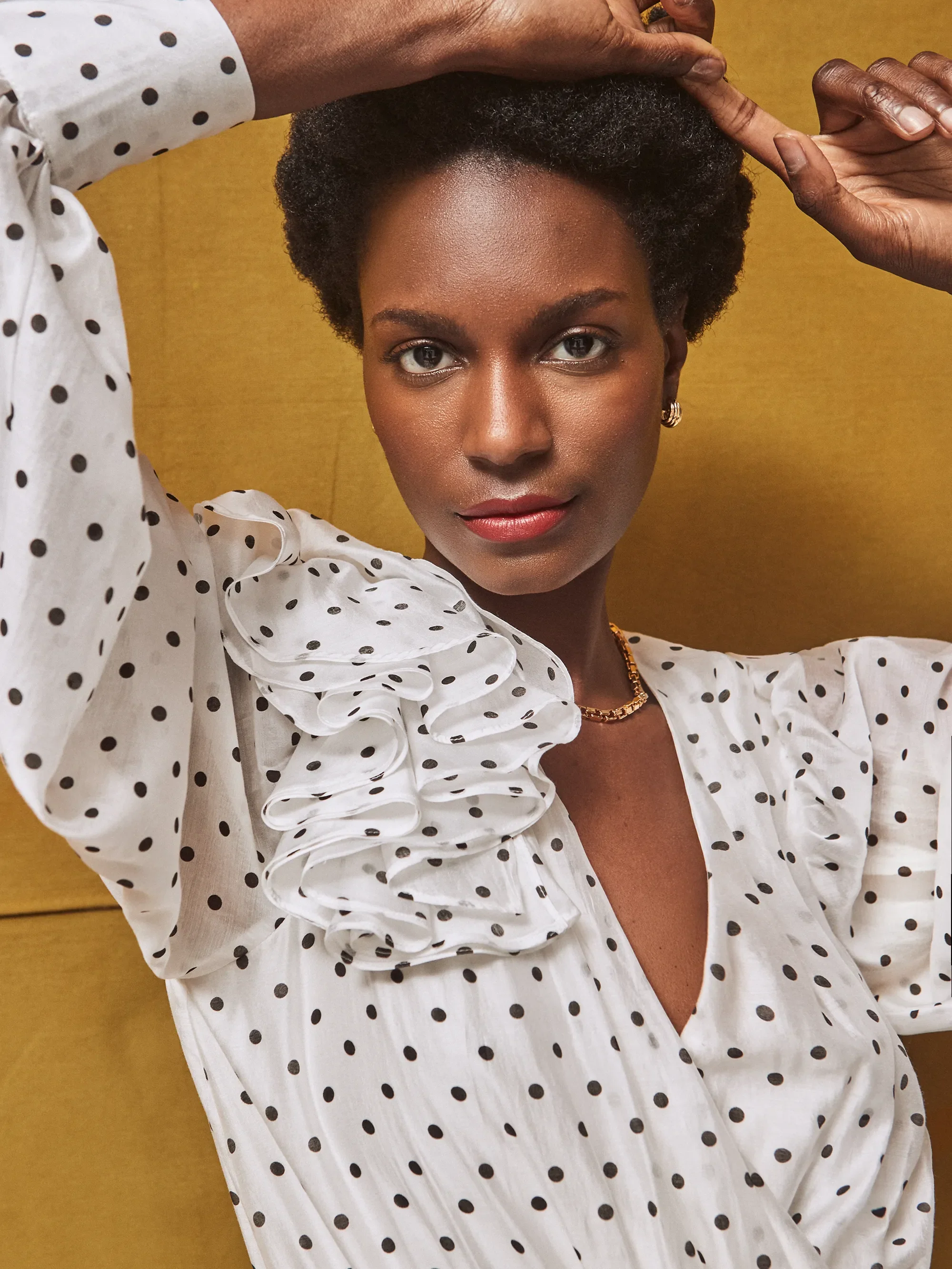 White Mini Spot Frill Detail Bodysuit